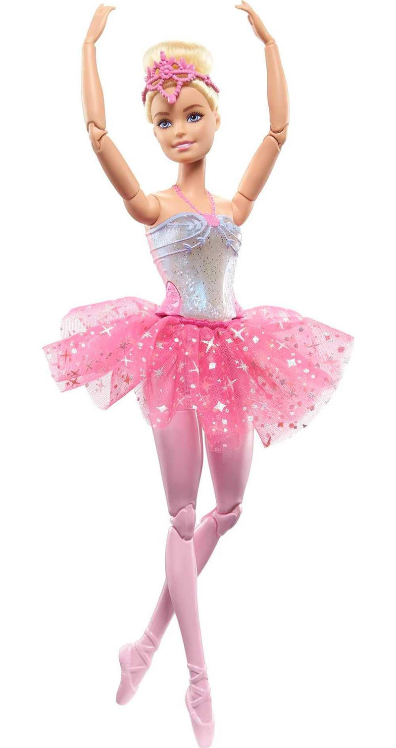 BARBIE TWINKLE LIGHTS BALLERINA BLONDE HAIR AND PINK SKIRT WITH 5 LIGHT SHOWS