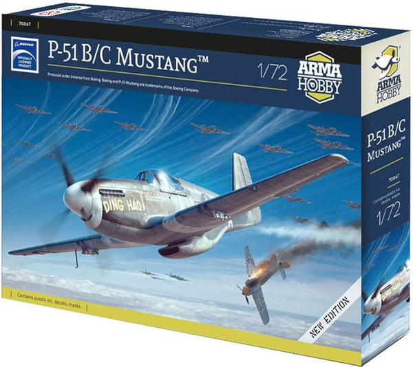 ARMA HOBBY 70067 P-51 B/C MUSTANG 1/72 SCALE PLASTIC MODEL KIT AIRCRAFT