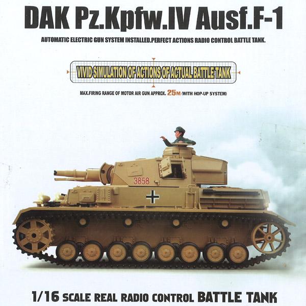 HENG LONG DAK PZ. KPFW IV AUSF F-1 METAL DRIVE GEARBOX VERSION 1/16 SCALE 2.4GHZ RC MAIN BATTLE TANK