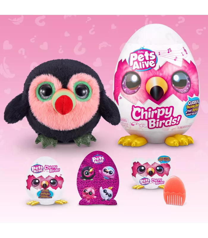 ZURU PETS ALIVE CHIRPY CUDDLY TALKING BIRDS SURPRISE