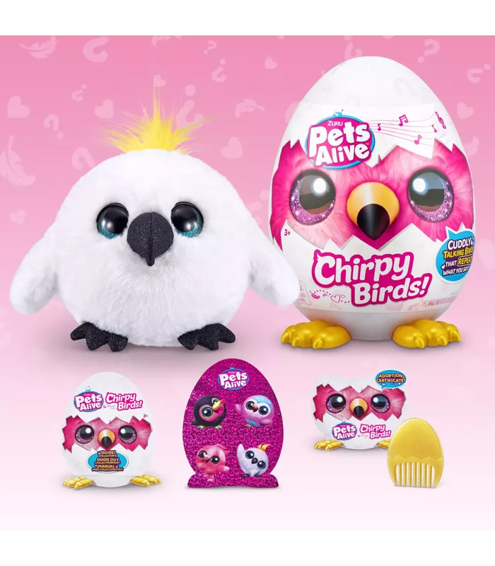 ZURU PETS ALIVE CHIRPY CUDDLY TALKING BIRDS SURPRISE