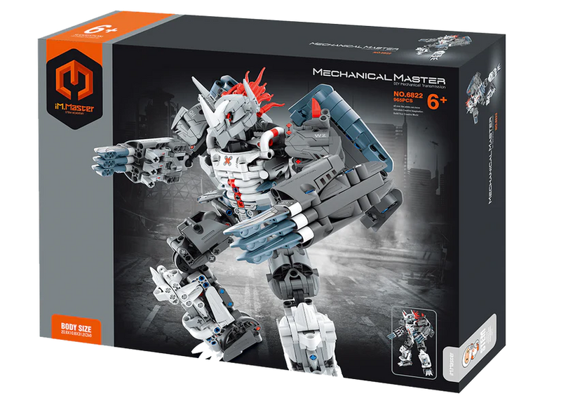 MECHANICAL MASTER 6822 GREY MECHA RHINO ROBOT 965 PIECE STEM BUILDING BLOCK KIT