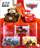 DISNEY PIXAR CARS MINI RACERS 3 PACK INCLUDES RUSTEZE CRUZ RAMIREZ - LIGHTNING MCQUEEN WITH HEADSET - STERLING DIECAST METAL CARS