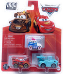 DISNEY PIXAR CARS MINI RACERS 3 PACK INCLUDES SUKI - DRAGON LIGHTNING MCQUEEN - TOKYO MATER DIECAST METAL CARS