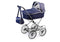 BAYER 12151 CLASSIC DELUXE PRAM DARK BLUE WITH WHITE HEARTS