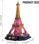 CUBICFUN L534H PARIS EIFFEL TOWER NIGHT EDITION WITH LED LIGHT 51 PIECE 3D CARD PUZZLE