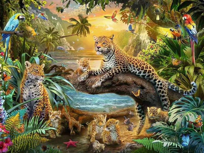 RAVENSBURGER 174355 LEOPARDS IN THE JUNGLE 1500 PIECE JIGSAW PUZZLE