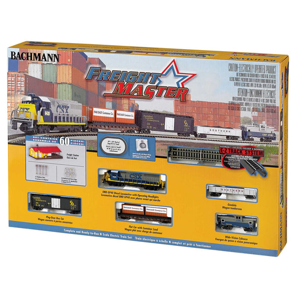 BACHMANN 24022 FREIGHT MASTER COMPLETE AND READY TO RUN N SCALE TRAIN SET  INCLUDES  60 PIECE OF ACCESSORIES