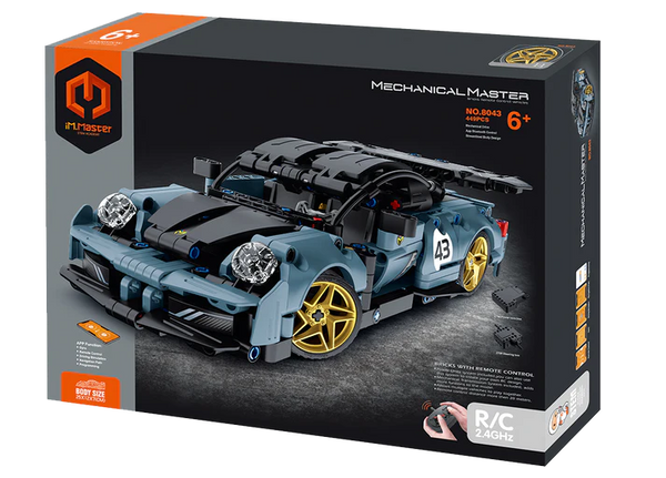 MECHANICAL MASTER 8043 2.4G REMOTE CONTROL AND APP PROGRAMMING SUPERCAR MIDNIGHT BLUE 449 PIECE STEM BUILDING BLOCK KIT