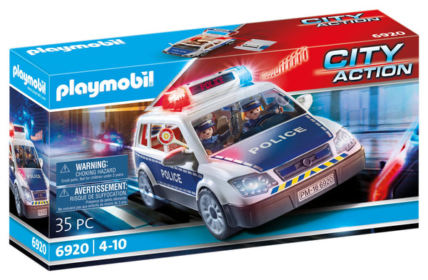 PLAYMOBIL CITY ACTION 6920 POLICE CAR WITH LIGHTS AND SOUND 35PC