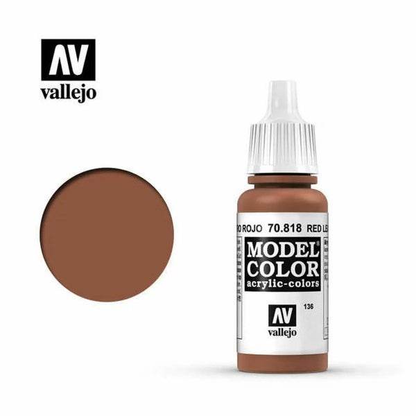 VALLEJO 70.818 MODEL COLOR 136 RED LEATHER ACRYLIC PAINT 17ML