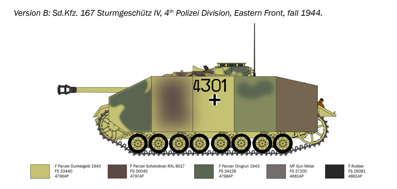 ITALERI 223 SD.KFZ.167 STURMGESESCHUTZ STUG IV 1/35 SCAL E PLASTIC MODEL KIT TANK