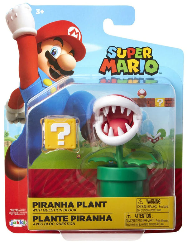 SUPER MARIO PIRANHA PLANT WITH COIN 3 POINTS OF ARTICULATION 4 INCH FIGURE