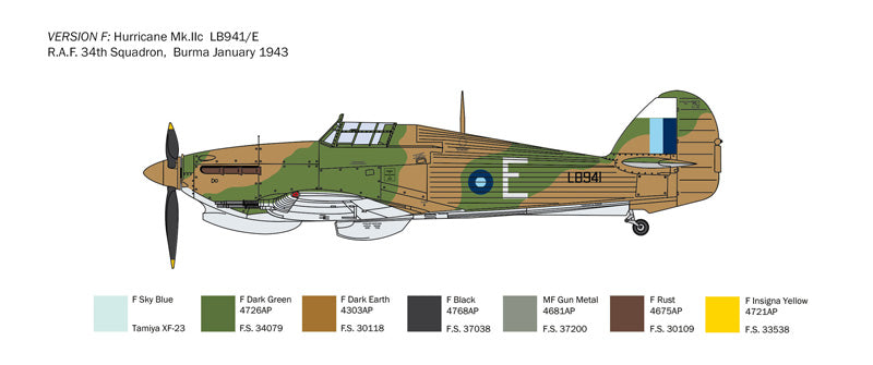 ITALERI 2828 RAF HURRICANE MK.IIC NEW DECALS 1/48 SCALE PLASTIC MODEL KIT FIGHTER