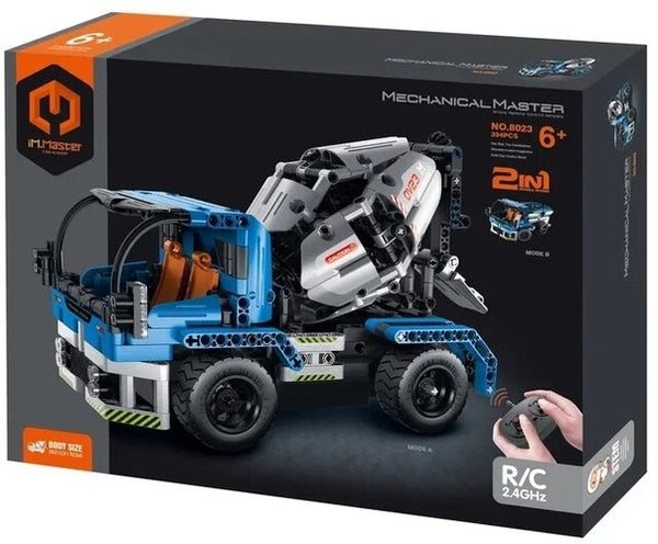 MECHANICAL MASTER 8023 REMOTE CONTROL CEMENTING TRUCK 2-IN-1 394 PIECE STEM BUILDING BLOCK KIT