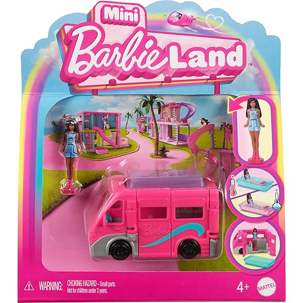 MINI BARBIELAND COLOUR CHANGE CAMPER VAN ICONIC TOY VEHICLE SET