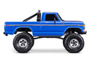TRAXXAS TRX4 HIGH TRAIL EDITION WITH 1979 FORD F-150 TRUCK BODY 1/10 SCALE 4WD READY TO RUN BLUE REQUIRES BATTERY AND CHARGER