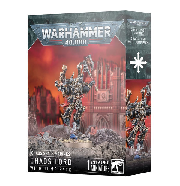 WARHAMMER 40000 43-101 CHAOS SPACE MARINES CHAOS LORD WITH JUMP PACK INCLUDES 1 MINIATURE