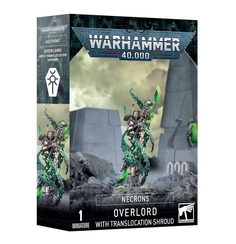 WARHAMMER 40000 49-70 NECRONS OVERLORD WITH TRANSLOCATION SHROUD INCLUDES 1 MINIATURE`