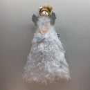 COTTON CANDY LED ANGEL TREE TOPPER CHAMPAGNE FEATHER DRESS