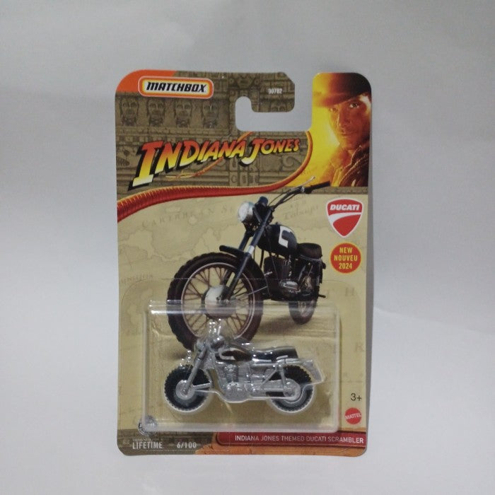 MATCHBOX INDIANA JONES THEMED DUCATI SCRAMBLER 6/100 METAL DIECAST CAR LONGCARD