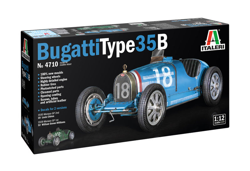 ITALERI 4710S BUGATTI 35 TYPE B 1:12 SCALE PLASTIC MODEL CAR KIT