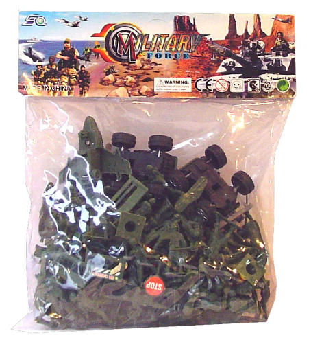 MILITARY FORCE SOLDIERS VEHICLES AND ACCESSORIES IN A BAG