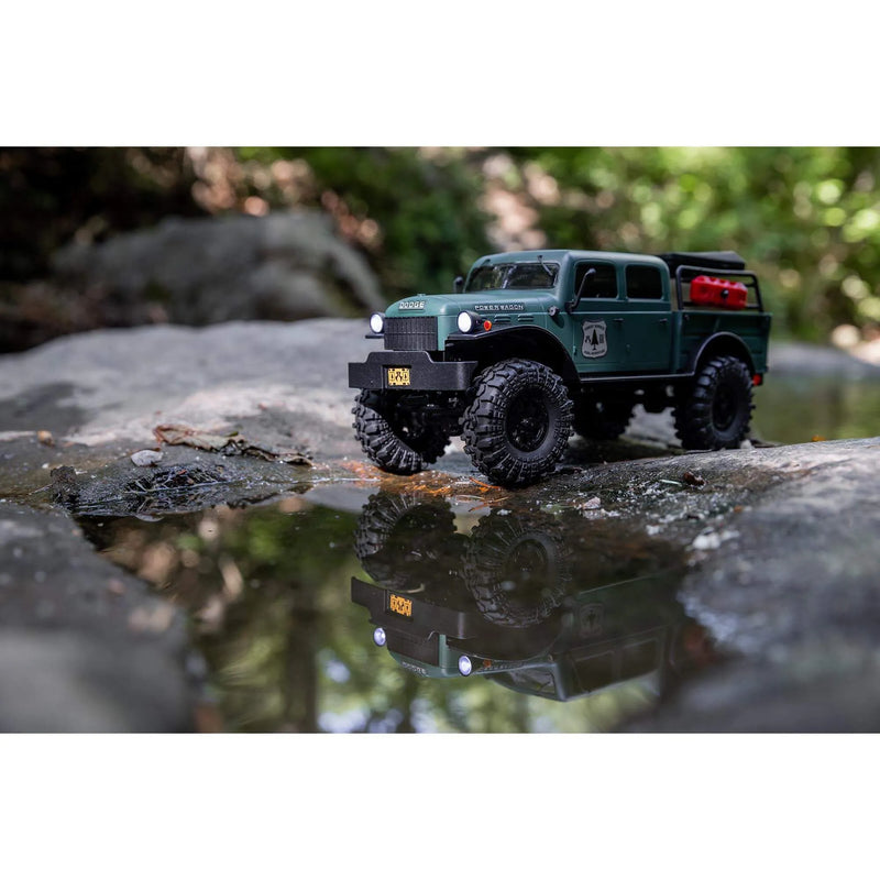 AXIAL SCX24 40S 4 DOOR DODGE POWER WAGON ROCK CRAWLER READY TO RUN GREEN