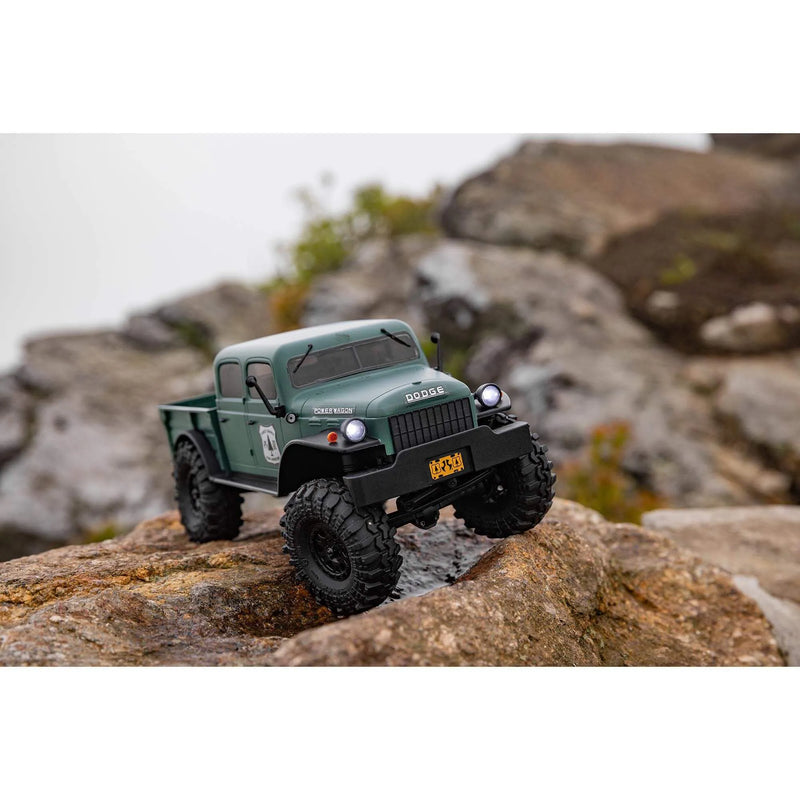 AXIAL SCX24 40S 4 DOOR DODGE POWER WAGON ROCK CRAWLER READY TO RUN GREEN