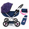 BAYER COSY DOLL PRAM IN DARK BLUE WITH FAIRY AND PINK CONFETTI HOOD