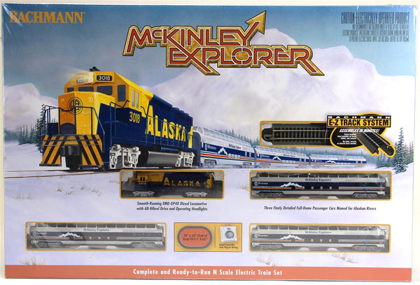 BACHMANN 24023 MCKINLEY EXPLORER E-Z TRACK SYSTEM COMPLETE AND READY TO RUN N SCALE ELECTRIC TRAIN SET