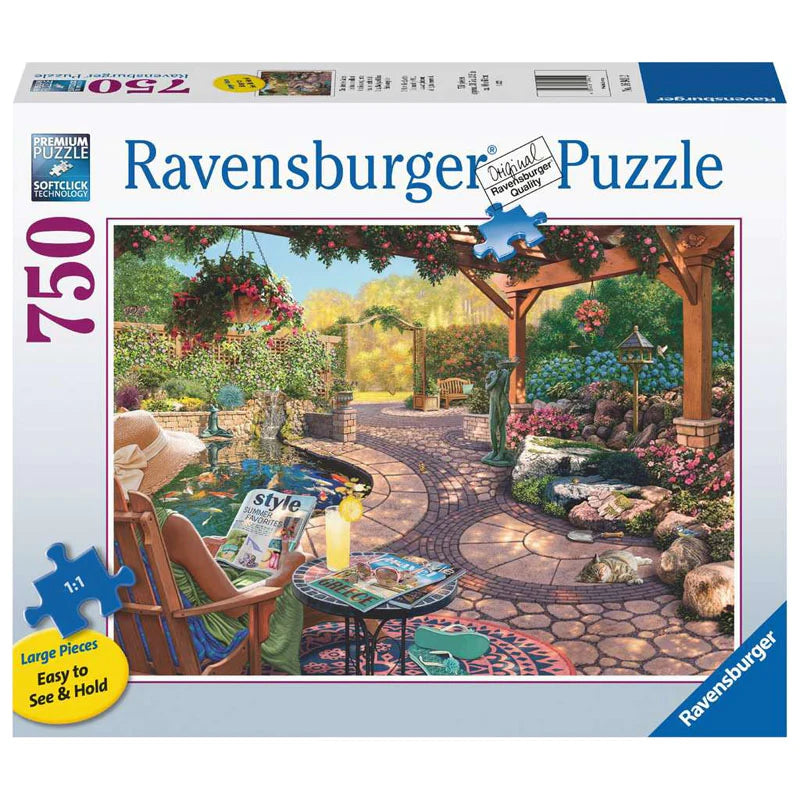 RAVENSBURGER 169412 COSY BACKYARD BLISS 750PC LARGE PIECE FORMAT JIGSAW PUZZLE