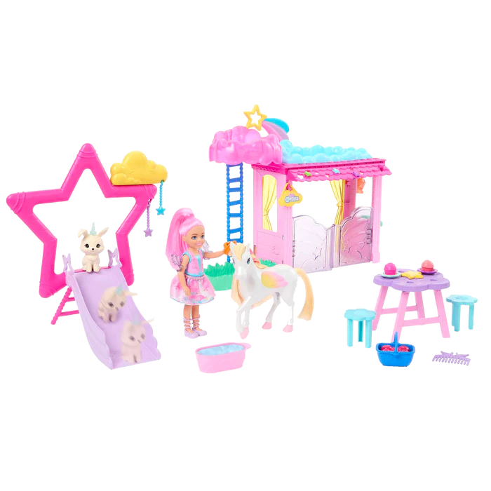 BARBIE A TOUCH OF MAGIC DOLL PLAYSET AND ACCESSORIES