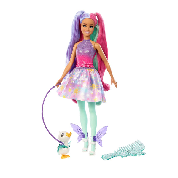 BARBIE A TOUCH OF MAGIC DOLL WITH PINK AND PURPLE HAIR AND DUCK