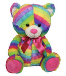 PLUSH BEAR RAINBOW COLOURED 40CM