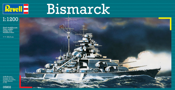 REVELL 05802 BISMARCK 1/1200 PLASTIC MODEL SHIP KIT WITH BRUSH, PAINT AND GLUE