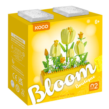 KOCO 02083 BLOOM BOUTIQUE PRESERVED FRESH FLOWER TULIP 295 PIECE BUILDING BLOCK KIT