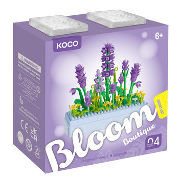 KOCO 02085 BLOOM BOUTIQUE PRESERVED FRESH FLOWER LAVENDAR 239 PIECE BUILDING BLOCK KIT