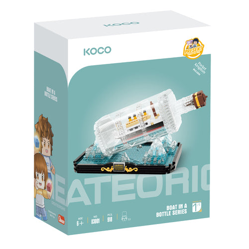 KOCO 03001 BOAT IN A BOTTLE SERIES TITANIC SHIP 918 PIECE BUILDING BLOCK KIT