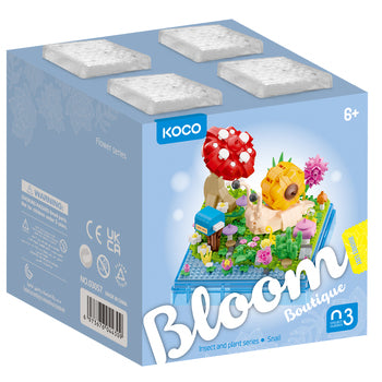 KOCO 03057 BLOOM BOUTIQUE INSECT AND PLANT SET SNAIL 625 PIECE BUILDING BLOCK KIT