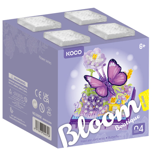 KOCO 03058 BLOOM BOUTIQUE INSECT AND PLANT SET BUTTERFLY 471 PIECE BUILDING BLOCK KIT