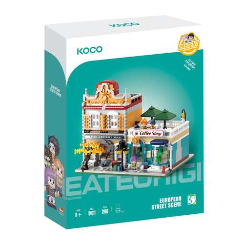 KOCO 04011 EUROPEAN STREET SCENE LIBRARY 2960 PIECE BUILDING BLOCK KIT