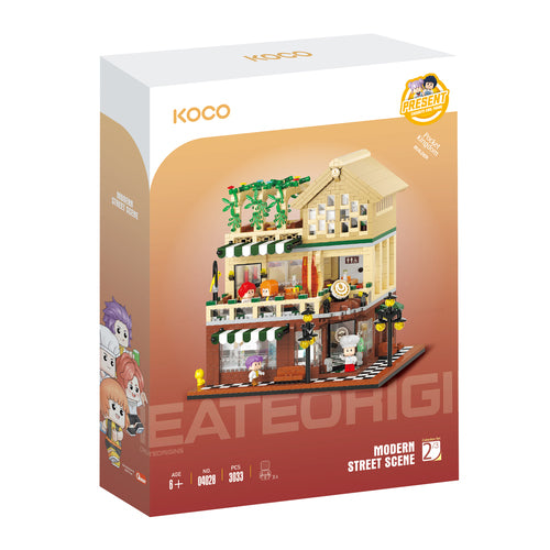 KOCO 04028 MODERN STREET SCENE WESTERN RESTAURANT 3033 PIECE BUILDING BLOCK KIT