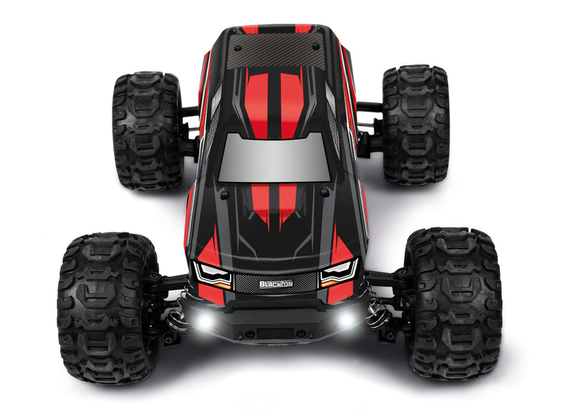 BLACKZON BZ540098 SLYDER MT 1/16 4WD RED AND BLACK ELECTRIC MONSTER TRUCK WITH LEDs READY TO RUN