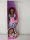 BARBIE FASHIONISTAS NATIONAL DOWN SYNDROME SOCIETY DOLL 229 BLACK HAIR WITH PINK GLASSES AND BLUE HEART DRESS