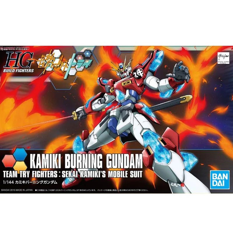 BANDAI 5057721 HG KAMIKI BURNING GUNDAM TEAM TRY FIGHTERS SEKAI KAMIKIS MOBILE SUIT 1/44 SCALE PLASTIC MODEL KIT