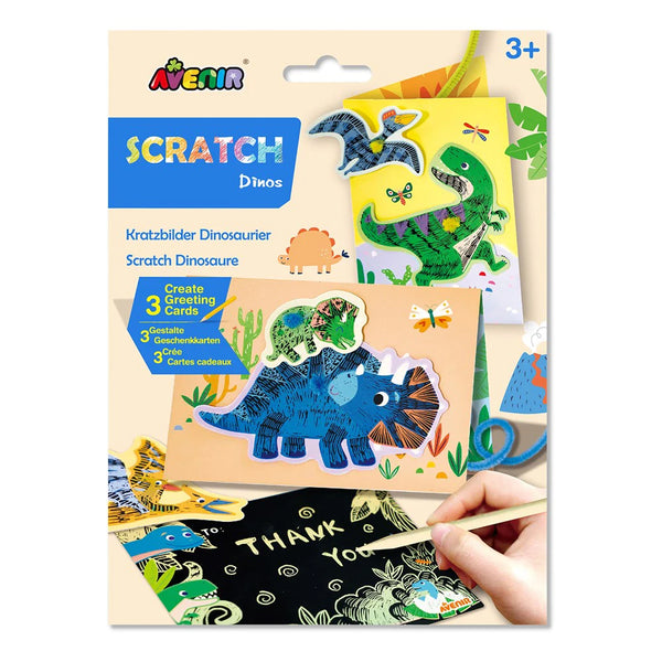 AVENIR SCRATCH DINO GREETING CARDS