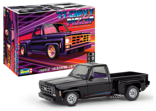 REVELL 14552 77 CHEVY STREET PICKUP WITH RE TOOLED WHEELS 1/24 SCALE PLASTIC MODEL KIT