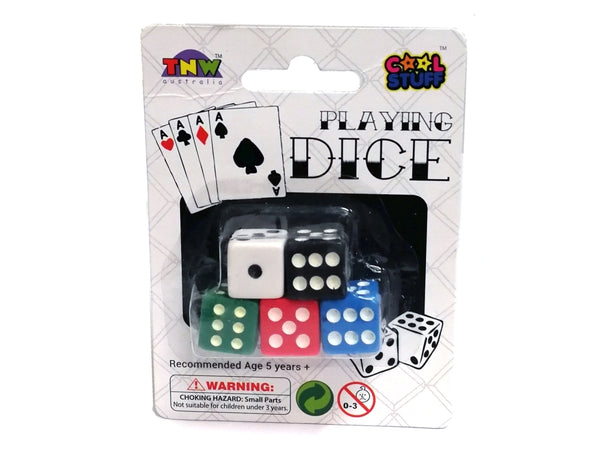 COOL STUFF PLAYING DICE ASSORTED COLOURS 5PK