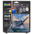 REVELL 63955 F4U-4 CORSAIR 1/72 SCALE  PLASTIC MODEL SET   WITH BRUSH, PAINTS AND GLUE